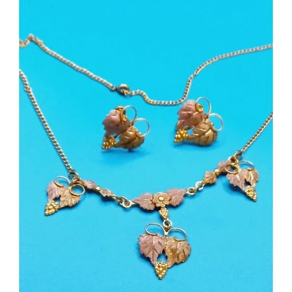 Landstrom BLACK HILLS GOLD Necklace and Earrings 10K-12K - Picture 7 of 16